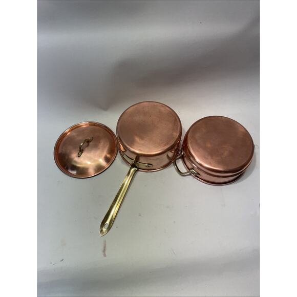 Copral Copper & Brass Tin Lined 6.75" Sauce Pan & Double Boiler - None-Ceramic - Picture 8 of 15